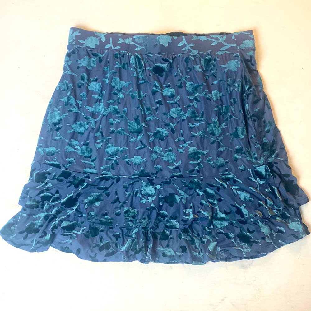 Blue velvet skirt PLUS SIZE